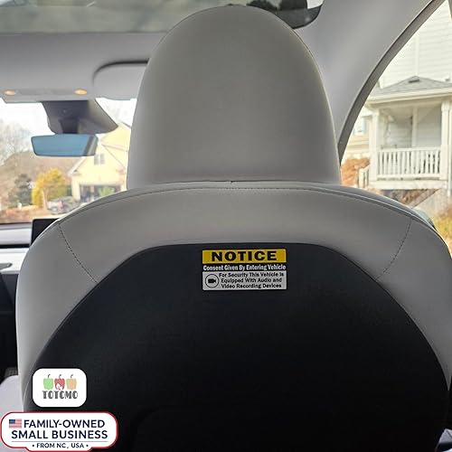 Miniatura 3 de Juego de 8 calcomanías de consentimiento para grabación de audio y video, letreros autoadhesivos de doble cara, calcomanías de advertencia de cámara