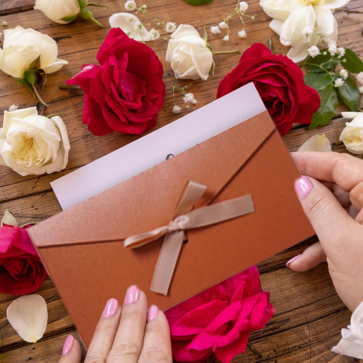 Buste Quadrate 153x153mm Rosa Pallido - Per Inviti E Partecipazioni - Foto 2