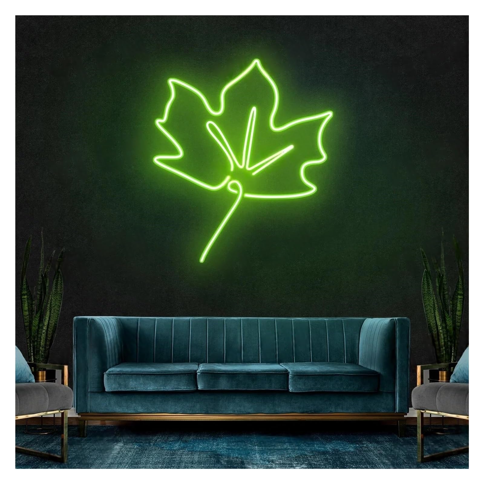 LEMST Signs Lamp Maple Leaf Neon Signs USB Powered Adjustable Brightness Leaf Neon Lights, Suitable for Wall Hanging Decor Commercial Signs(B,60cm)