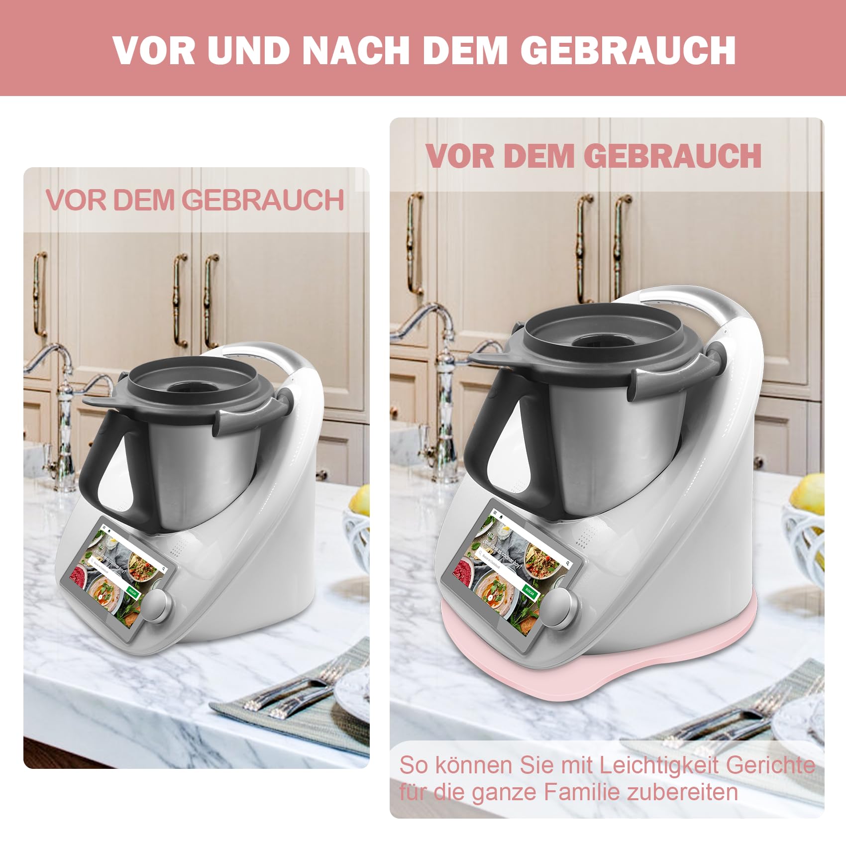 Support Coulissant - RAWEAO - Pour Thermomix TM5 TM6 - Blanc - 41x27cm - Antidérapant - Electroménager