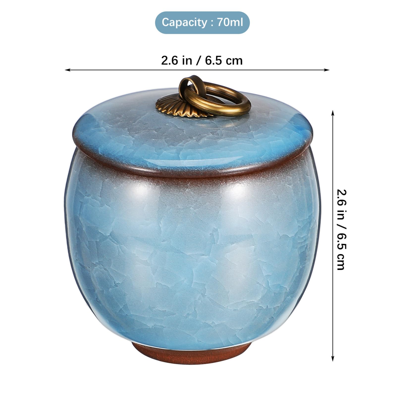 Happyyami Small Pet Urn for Ashes 2.56 Inch Ceramic Keepsake Memorial Box for Dogs and Cats Compact Cremation Holder Easy to Clean Versatile Pet Ashes Keepsake - Image 2