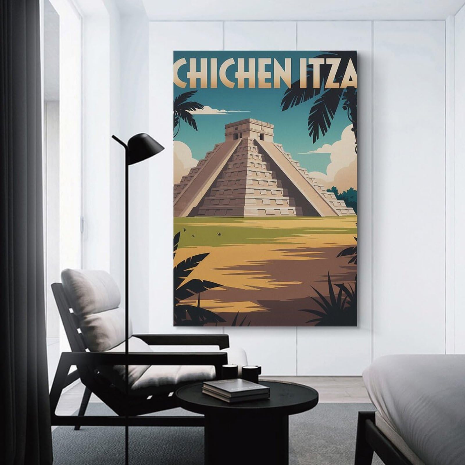 Junmoney Canvas Wall Picture Chichen Itza Travel, 20x30inch(50x75cm), for Gallery Wall Decor And Room Displays, Decorative Artwork with Flexible Styling