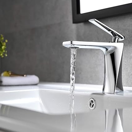 JOMOLA Chrome Single Handle Bathroom Sink Faucet One Hole Deck Mount Lavatory Mixer Tap Wash Basin Faucet Brass