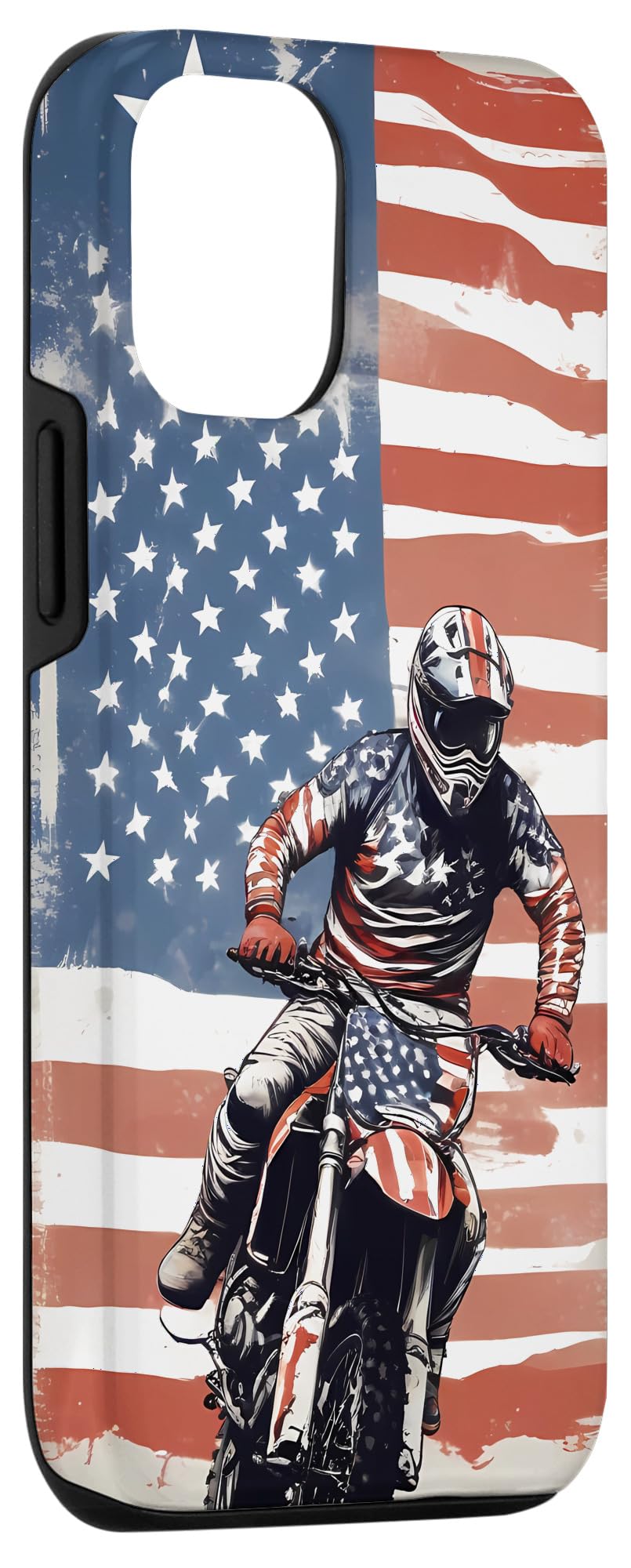 アメリカン乗り　iPhone 15 Pro Amazon.co.jp: iPhone 15 Pro アメリカ国旗 モトクロス レーシング