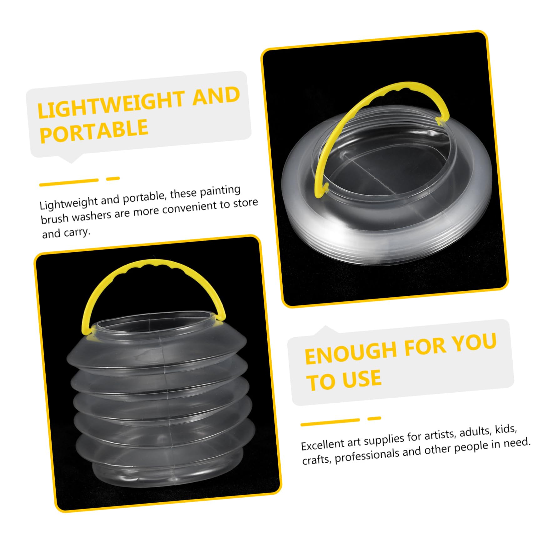 DOITOOL 3Pcs Paint Brush Holder Collapsible Artist Brush Washer for Watercolor Painting Portable and Durable Design for Outdoor Sketching and Fine Art Supplies