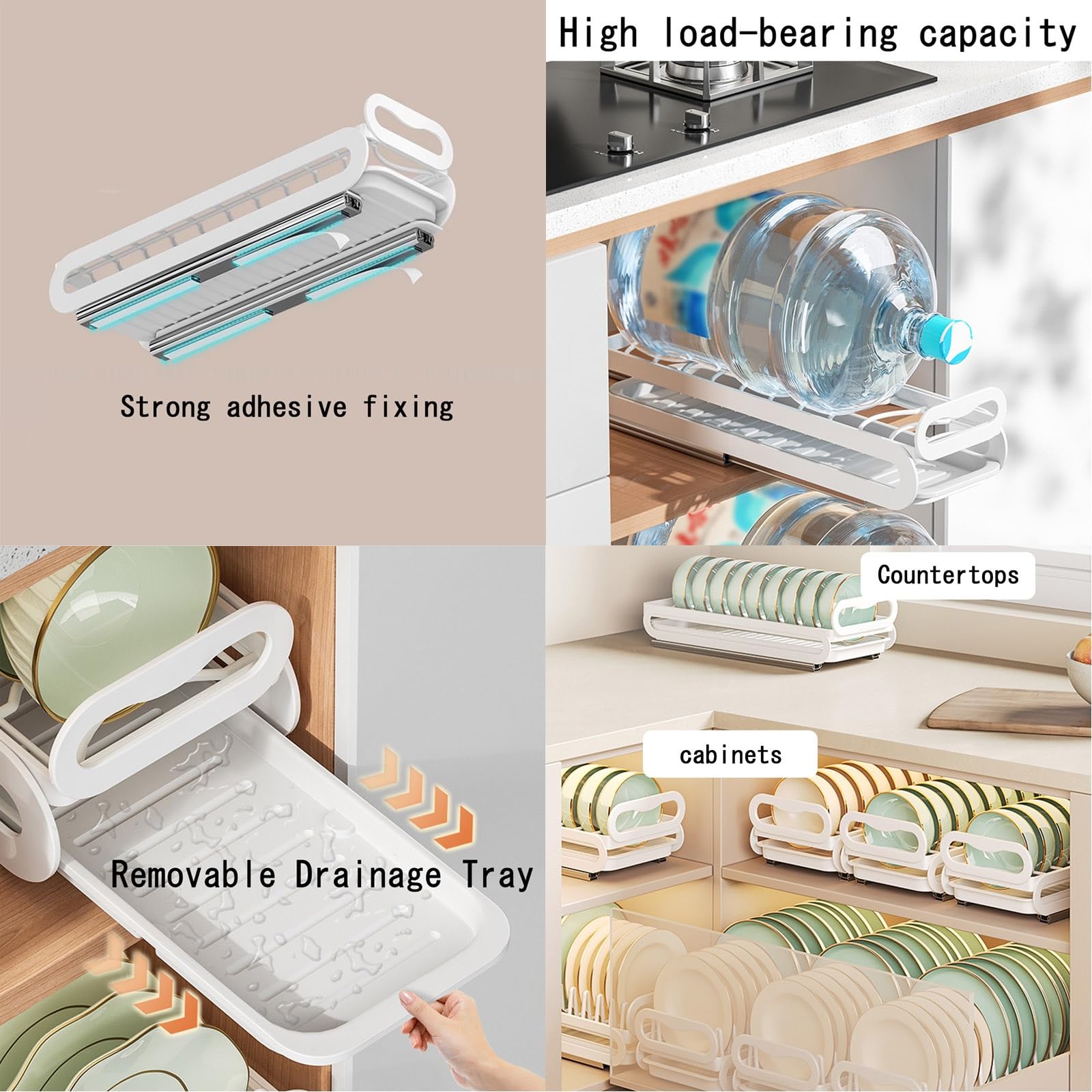 Escurreplatos para Módulos Altos, Escurridor De Platos Y Vasos para Muebles De Cocina, Escurridor De Platos Acero Inoxidable, Escurreplatos De Cocina, Escurreplatos Extensible(Plate Rack)
