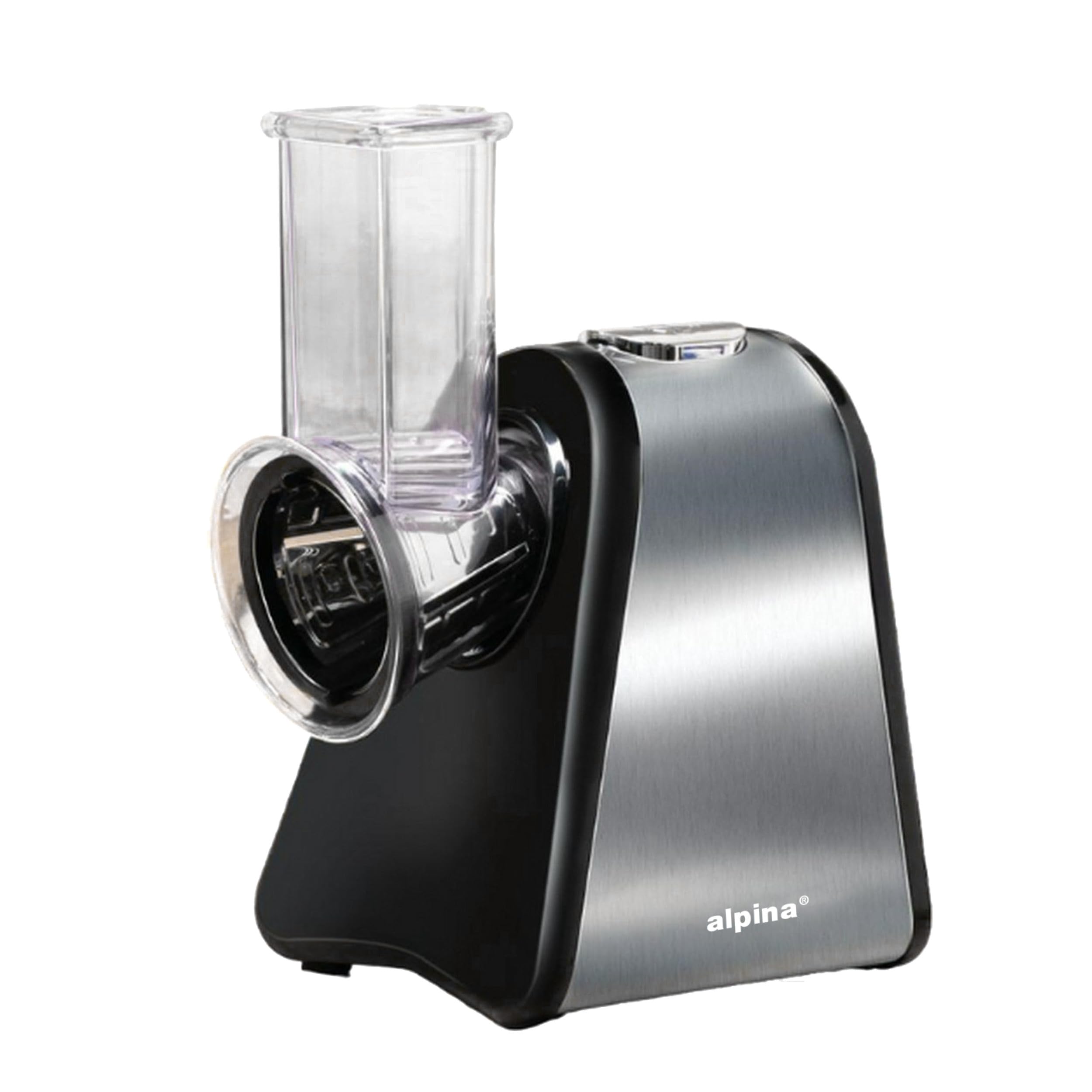 alpina Rallador de Verduras Electrico - Mandolina Electrico - Molinex con 4 Cuchillas de Tambor de Acero Inoxidable - Cortador de Verduras Multifuncional - Picadora de Verduras