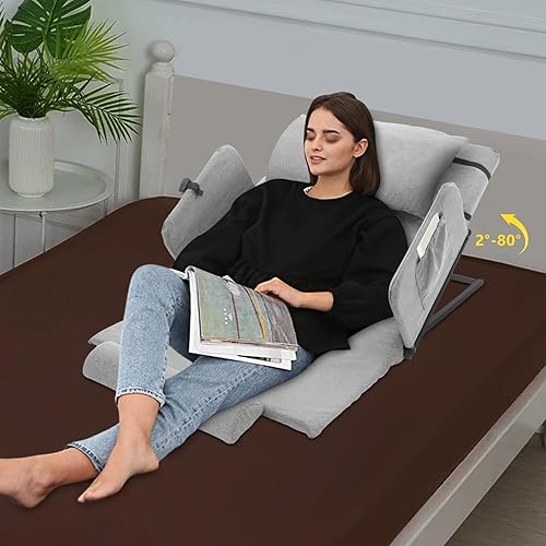 Miniatura 7 de Respaldo de elevación eléctrico para cama, respaldo de elevación de potencia ajustable de 2-80 con reposapiés y almohada, capacidad de 661.39
