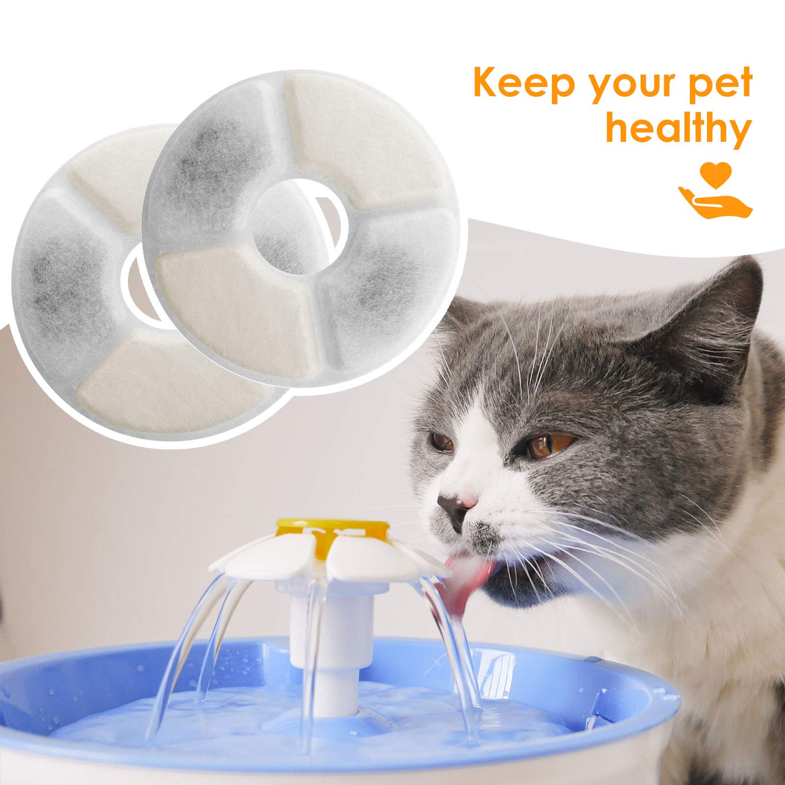 Filtre Fontaine Eau Chat, 6 PCS Filtre Fontaine Chat, Fontaines Pour