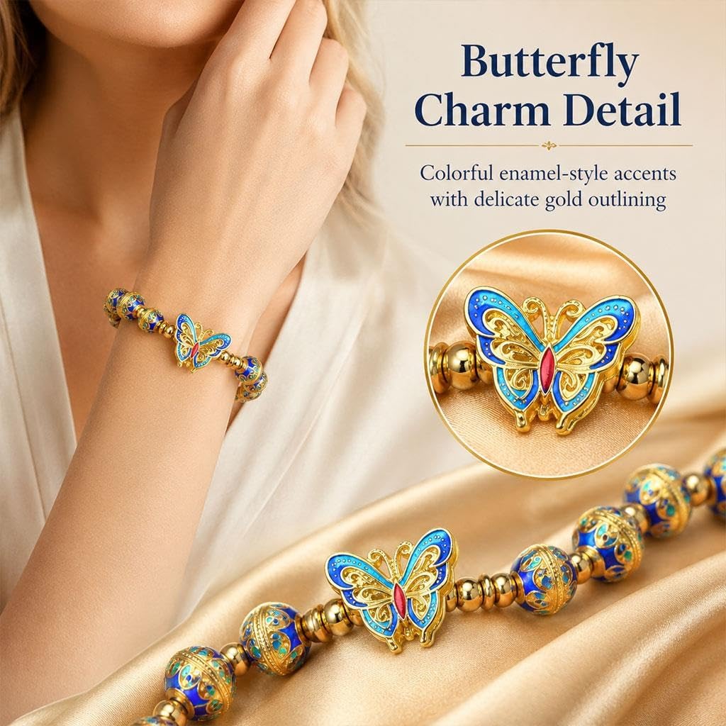 Bracciale Farfalla Blu, Gioiello Tradizionale Cinese