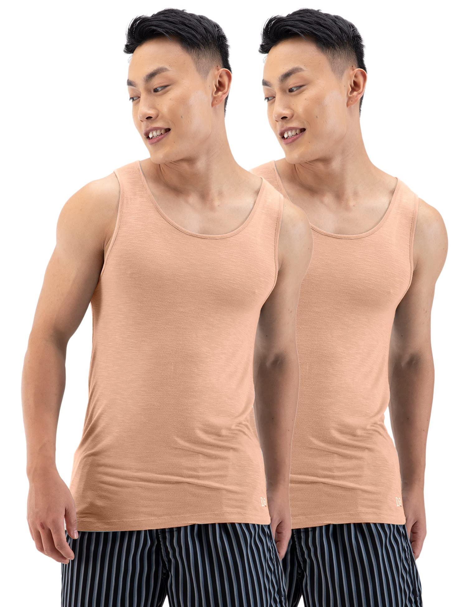 damensch Regular Fit Solid Round Neck Cotton Blend Vest Sleeveless Moisture Wicking Anti-Bacterial Anti Odour Soft & Durable Stretchable Bamboo Vest for Men-picture-19