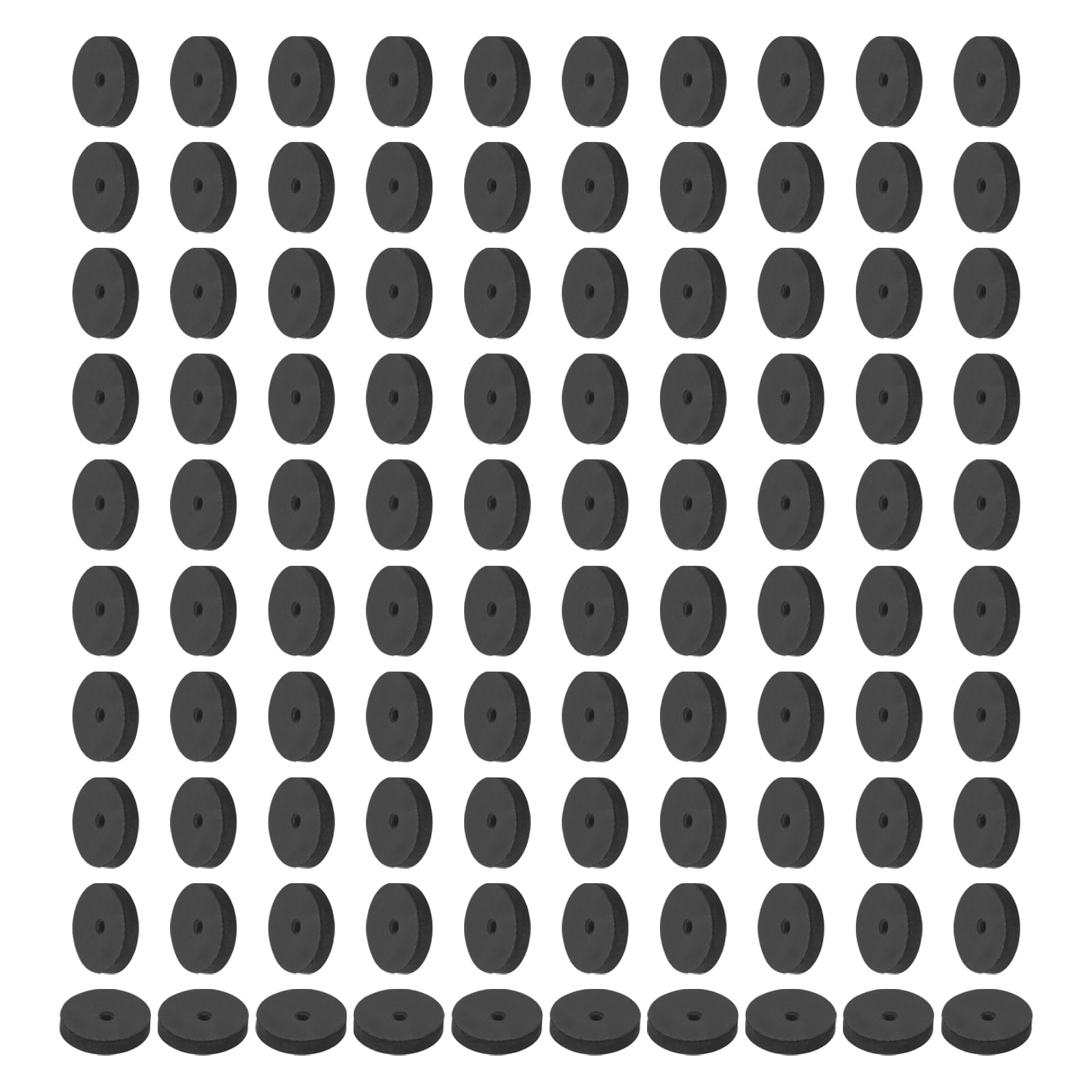 PATIKIL 100 Pcs Flat Rubber Washers 0.12" ID 0.98" OD 0.2" Thickness Sealing Rubber Spacer Gasket for Bolts Faucets Screws Hose Plumbing Black