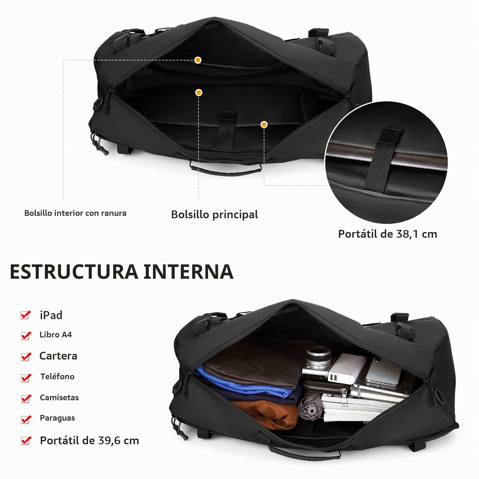 Selighting Mochila Táctica 40L 50L Impermeable, Bolsa Militar para Senderismo, Mochila de Asalto MOLLE 3 Vías para Trekking, Viajes, Camping y Deportes al Aire Libre Negro