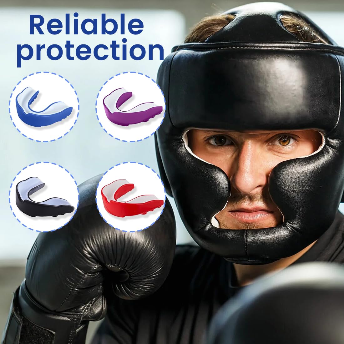 JYNVO 4 paradenti sportivi, paradenti sportivi per bambini per tutti gli sport di contatto completo tra cui rugby, boxe, arti marziali, hockey, MMA, taekwondo - 4