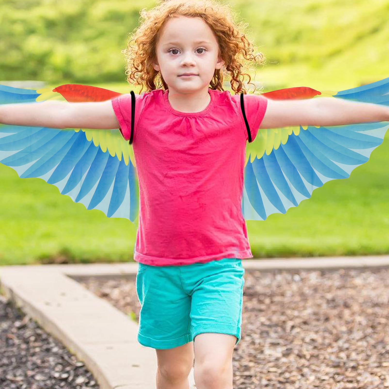 DOITOOL Parrot Costume Kids :1 Set of Kids Bird Costume with Headwear, Parrot Wings Cloak - Image 2
