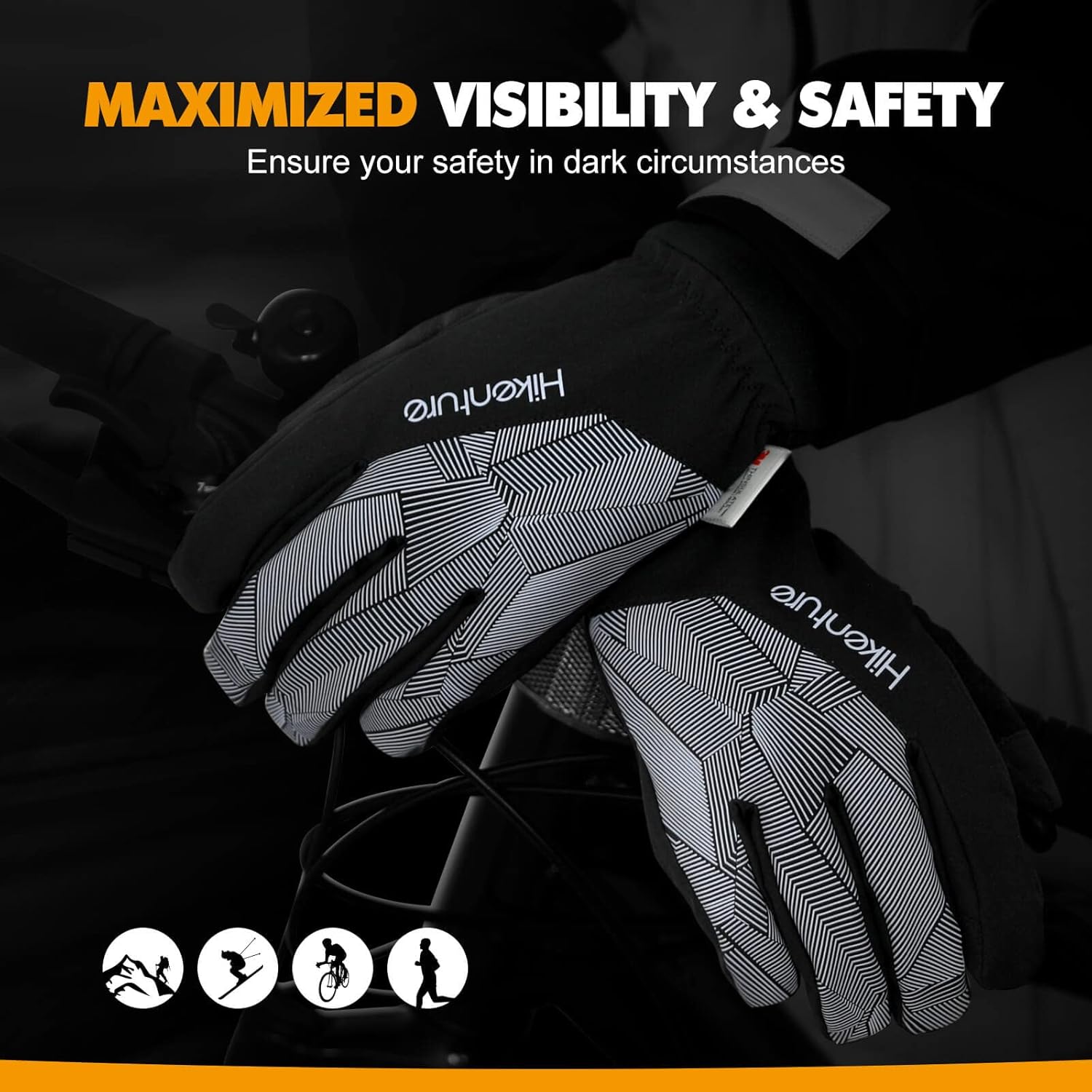 Hikenture Winter Cycling Gloves, 3M Thinsulate Waterproof Bike Gloves for Men&Women, Thermal Touchscreen Warm Biking Gloves : Clothing, Shoes & Jewelry