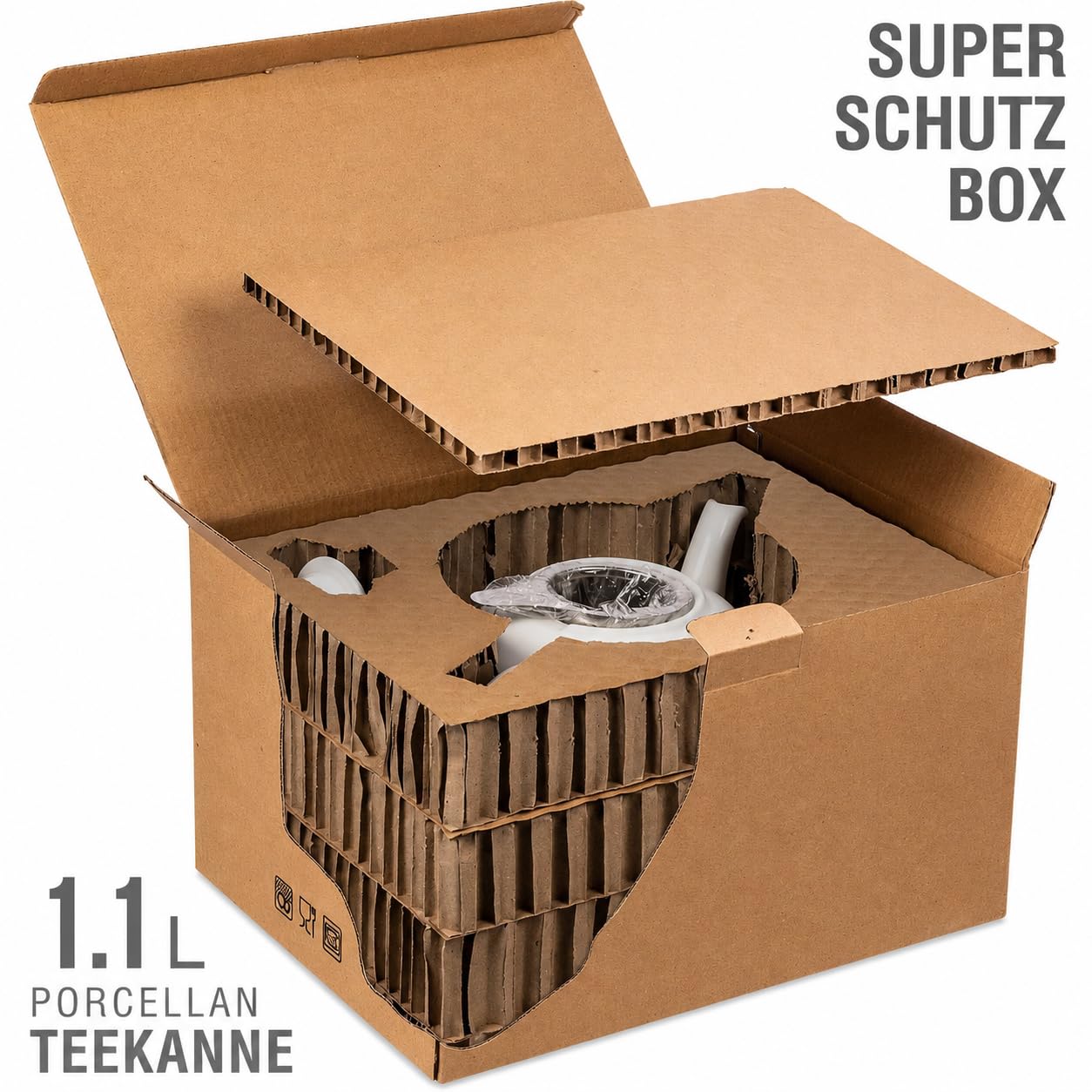 Urban Lifestyle Teekanne mit Siebeinsatz 1,1 Liter, Hochwertige Fine Porzellan Teekanne mit Edelstahl Sieb & Filter, 800 ml Nutzvolumen, Tropffrei, Deckel stabilisiert Swansea Weiß