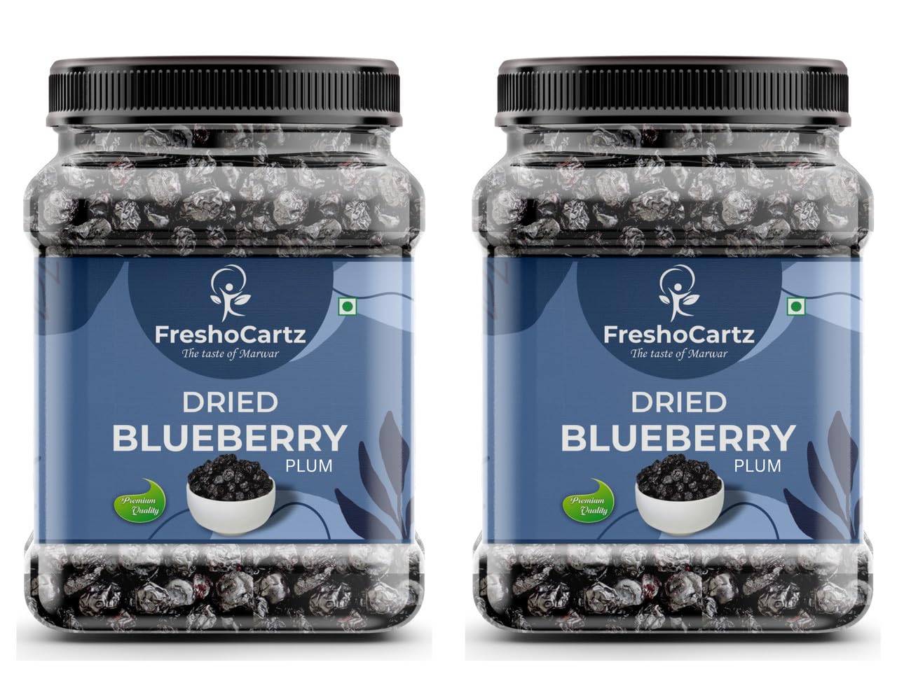FreshoCartz Premium Dried Blueberry Plum Combo Pack 500gm(250gm×2 Jar) | | Ideal for Baking, Toppings & Snacking