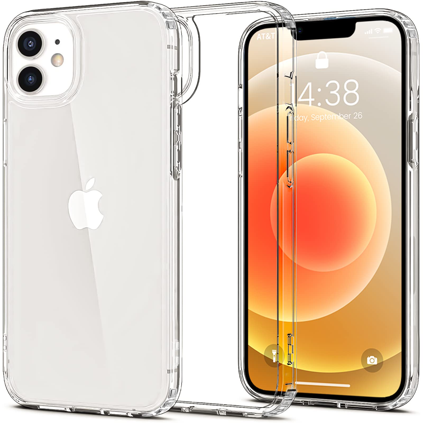 INFOSUN for iPhone 12 Mini Case Clear Cover [Anti-Yellowing] Ultra Thin Silicone Shockproof Back Cases Transparent Protective Phone Case for Apple iPhone 12 Mini 6.7 inch 2020 - Crystal Clear