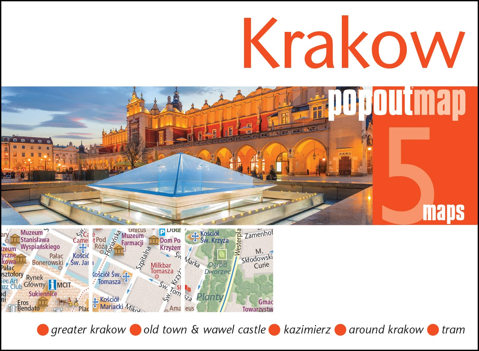 Krakow PopOut Map - pocket-size pop up city map of Krakow (PopOut Maps)