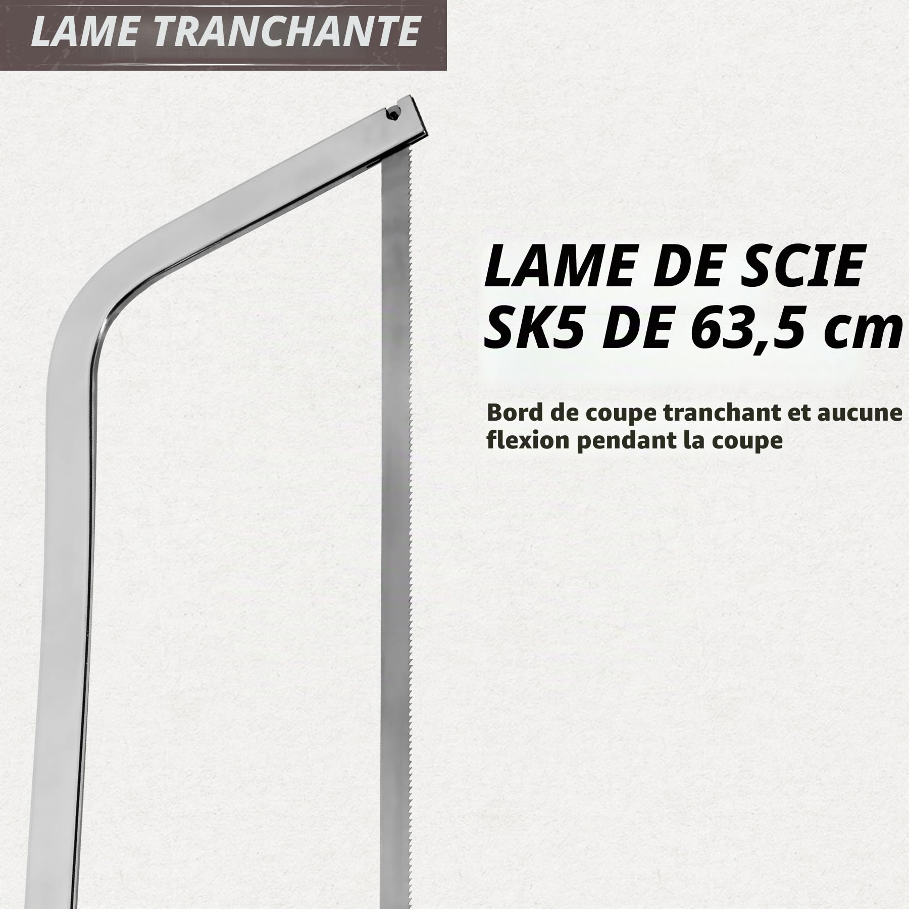 Scie de boucherie 63.5 cm Scie à boucher avec Structure en aluminium et lame SK5 Scie à main pour la transformation de la viande