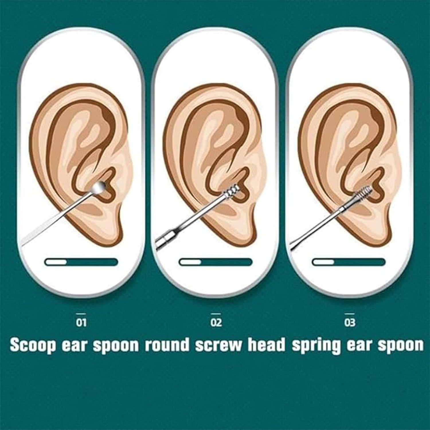 VBDHOLA 6-in-1 Ear Wax Cleaner - Resuable Ear Cleaning Tools with Aluminum Tube - Ear Pick Wax Remover Tool Kit with Ear Curette Cleaner and Spring Ear Buds Cleaner Fit in Pocket Great for Traveling 4