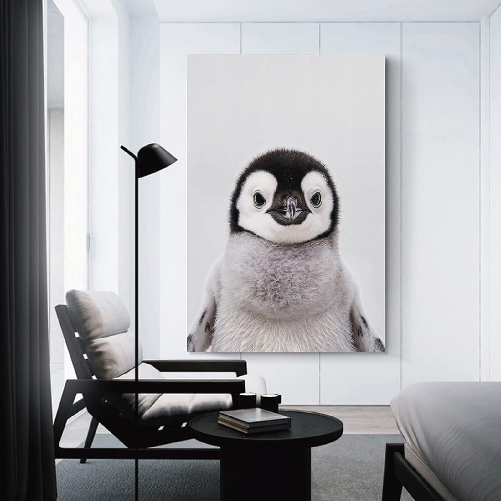 Junmoney Wall Art Print Cute Baby Penguin, 16x24inch(40x60cm), for Picture Wall Styling in Lounge Or Bedroom, Wall Decor Suited to Curated Displays