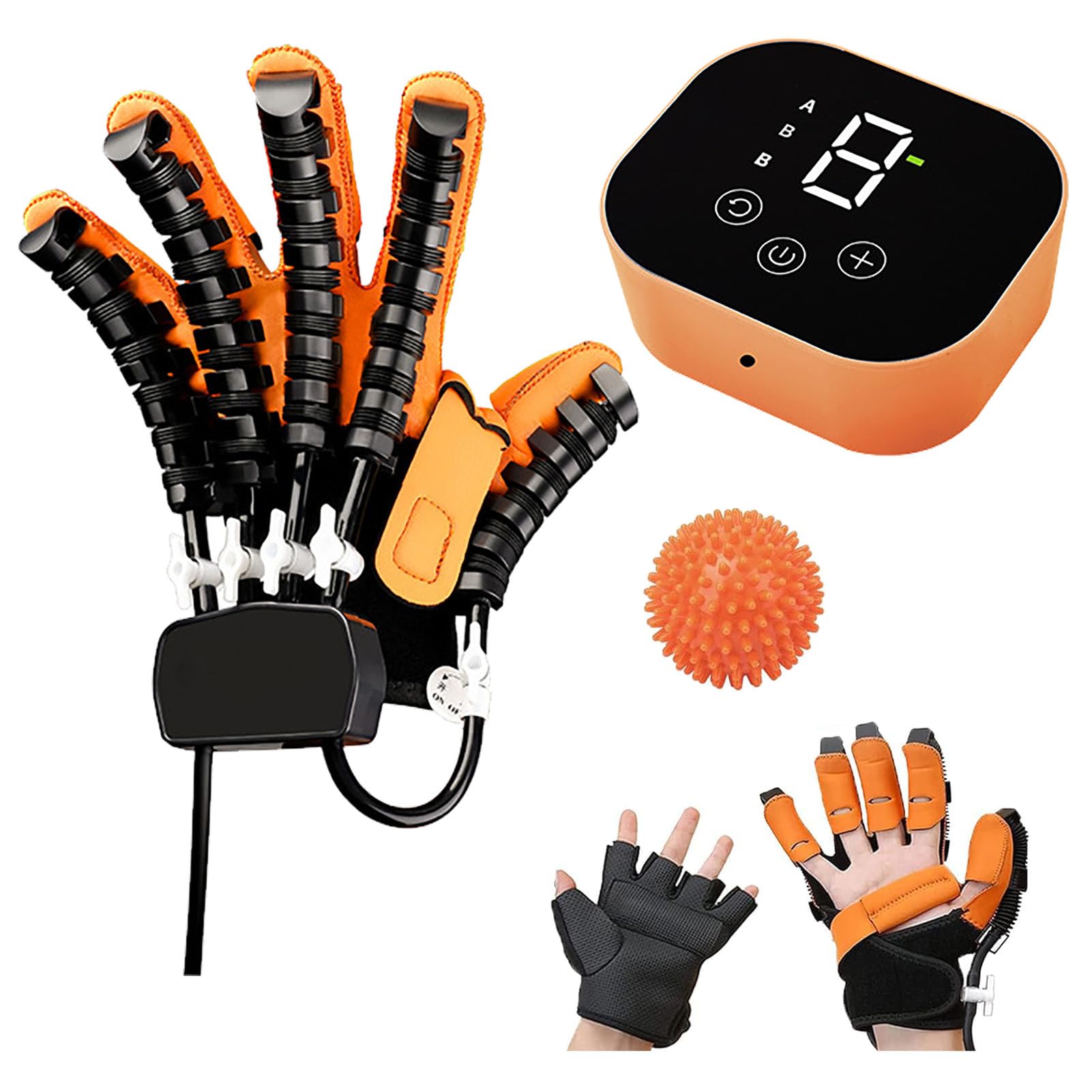 MXHACD Robotic Rehabilitation Gloves,finger Orthosis,Adjustable Finger Rehab Trainer For Hemiplegia Arthritis(Size:M,Color:Right Hand)
