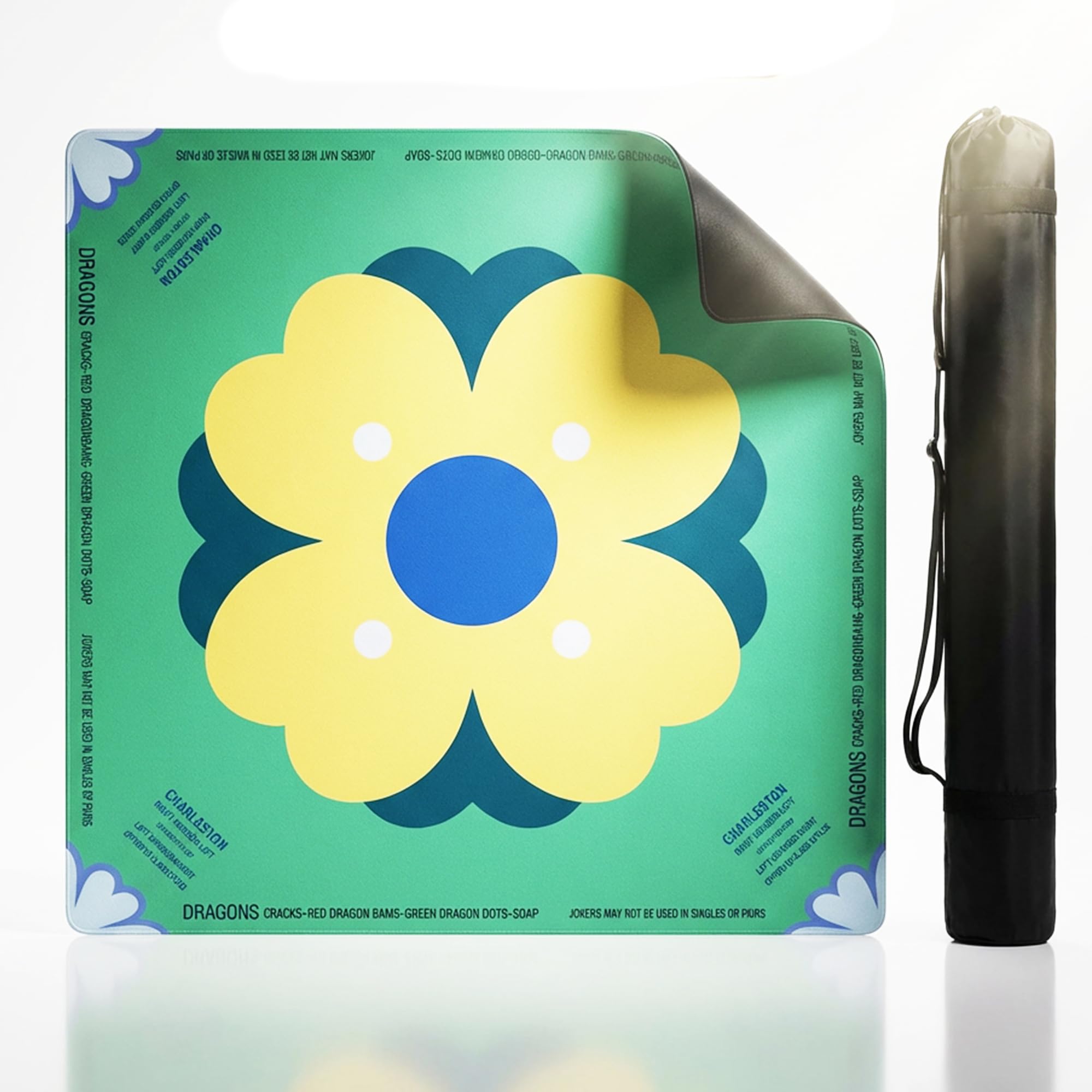 Photo 1 of *** MISSING CASE***BVXVCB Mahjong Mat for Table – Non-Slip, Noise-Reducing & Silent Neoprene Game Mat, No Fold Marks,Ready to Use, Cover with Rules – Portable Mahjong (Green)