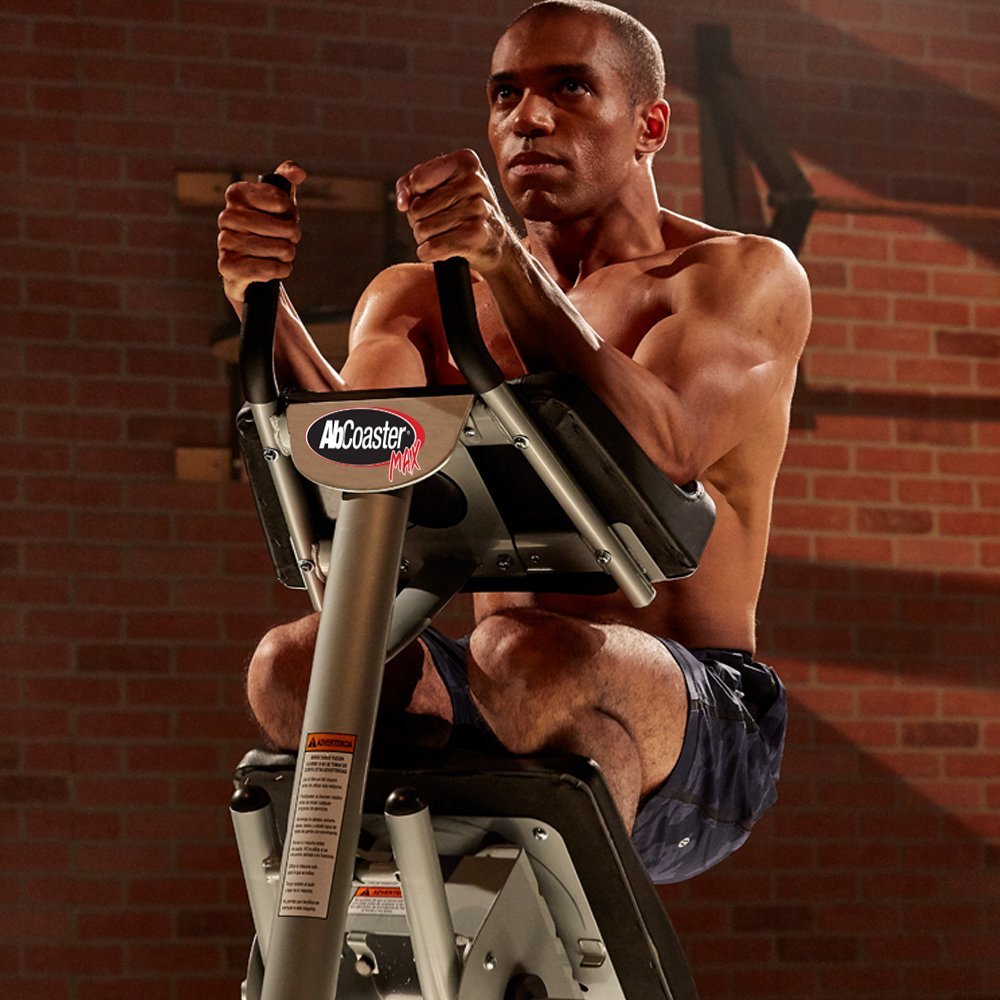 Buy AbCoaster MAX Ab Machine Exercise Equipment For Home Gym, Less Stress on Neck & Back