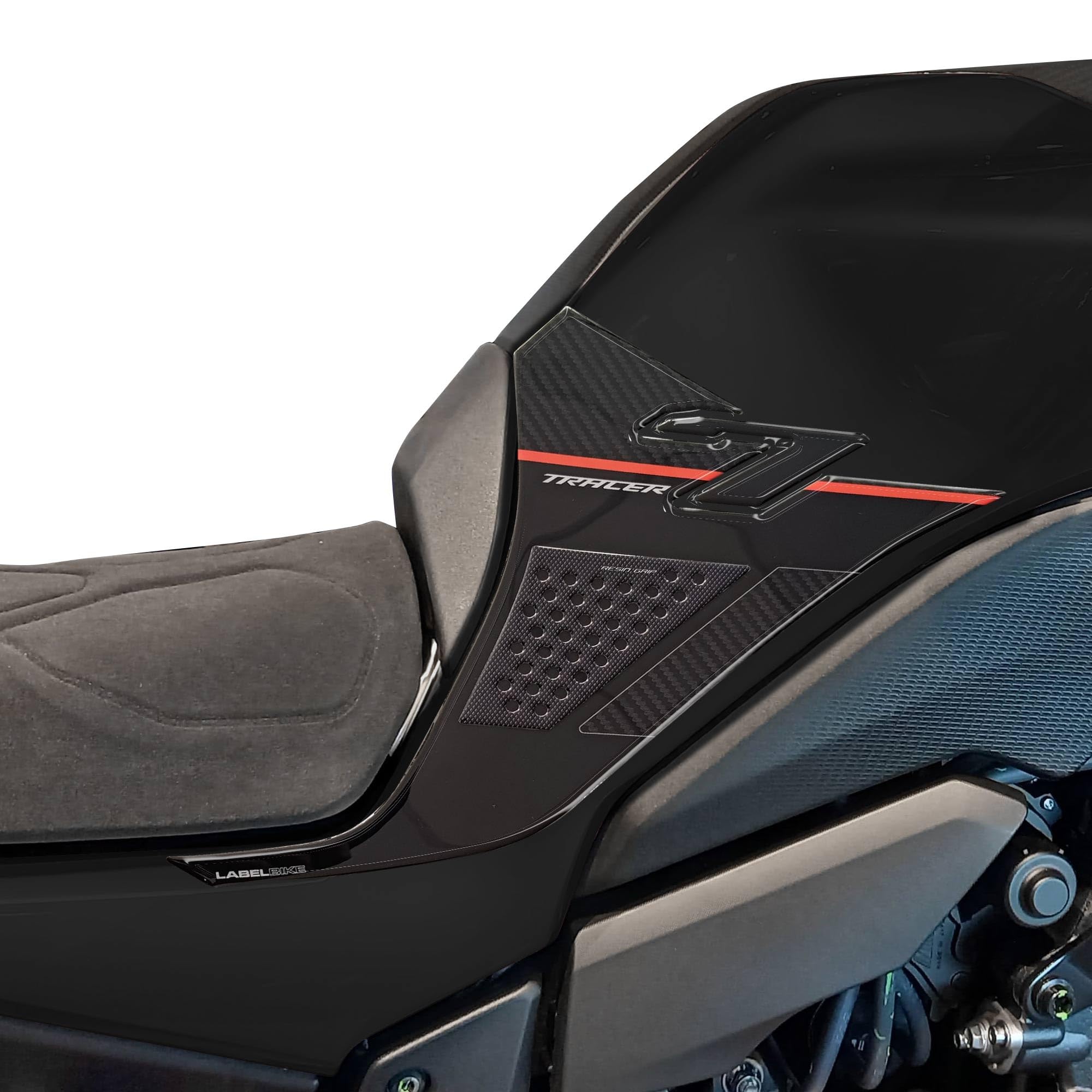 Autocollants 3D Moto Réservoir Protéger les Flancs Tracer 7 2025 Orange