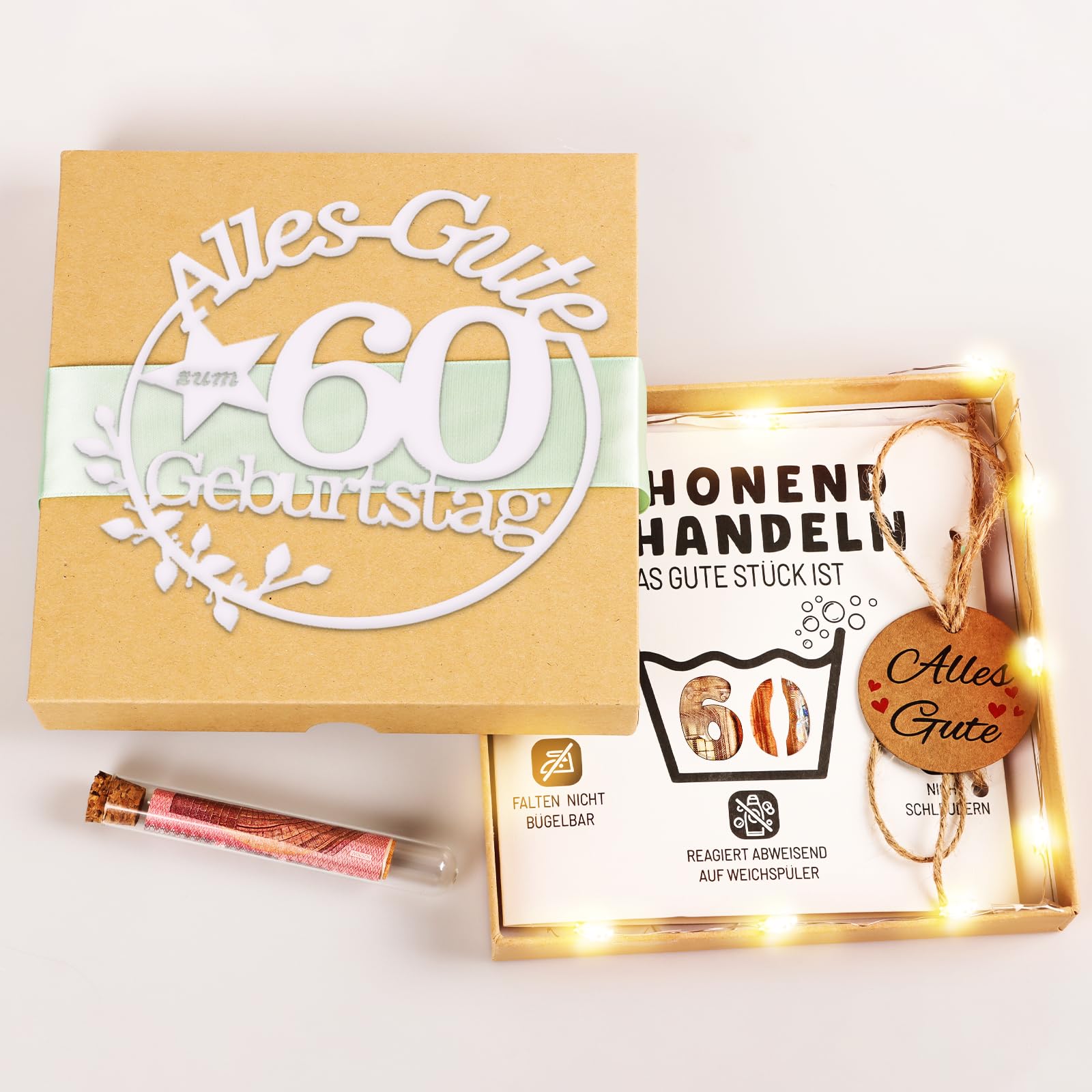 TUZELIYA Geldgeschenke Geburtstag 60 Frauen & Männer - Geldgeschenke Verpackung Geburtstagskarte 60, Lustig Geschenke zum 60 Geburtstag Frau Mann, Schonend Behandeln Geschenk 60Geburtstag Mann Frau