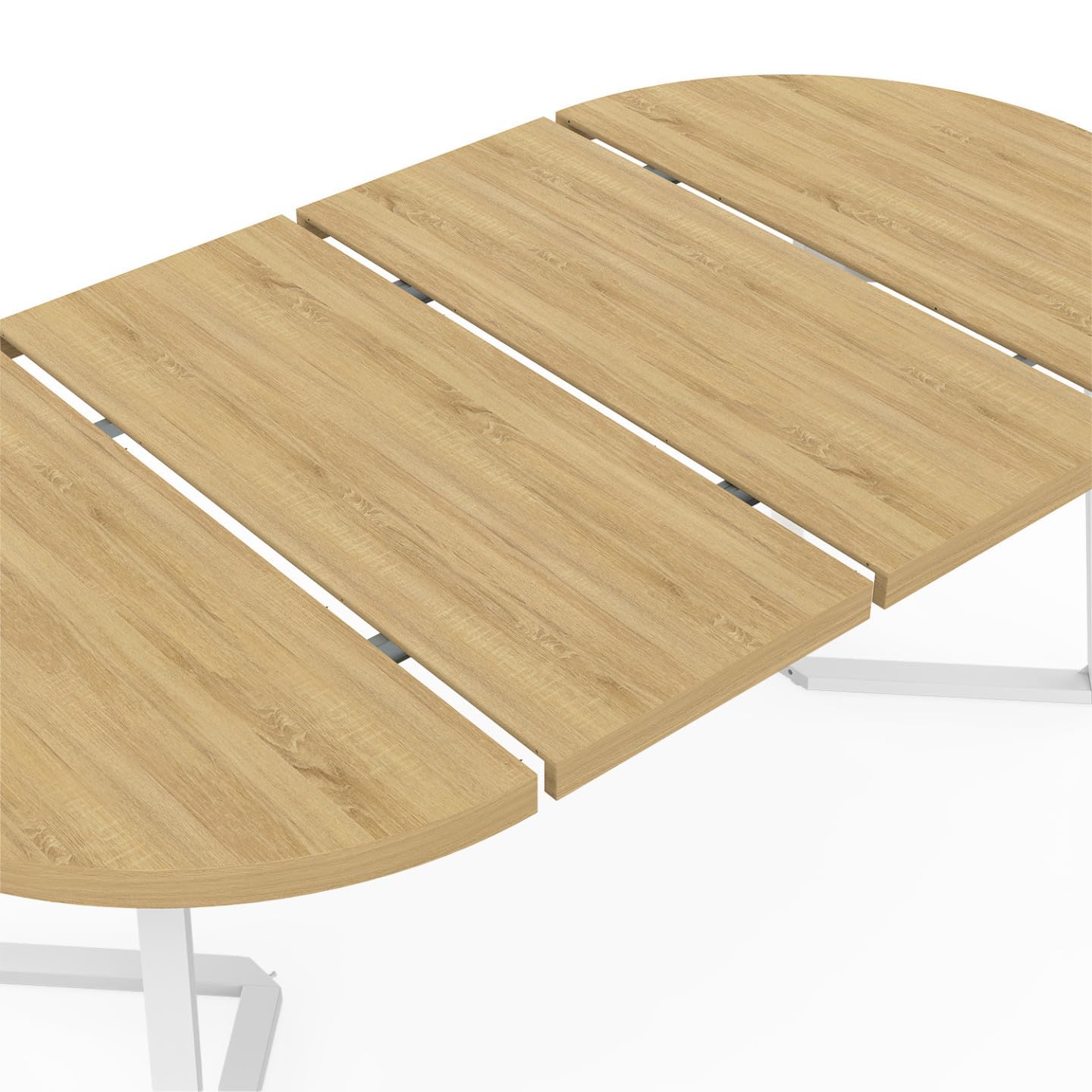 IDMarket - Mesa de Comedor Extensible Redonda Selma 4-10 Personas Madera y Blanco 110-200 cm