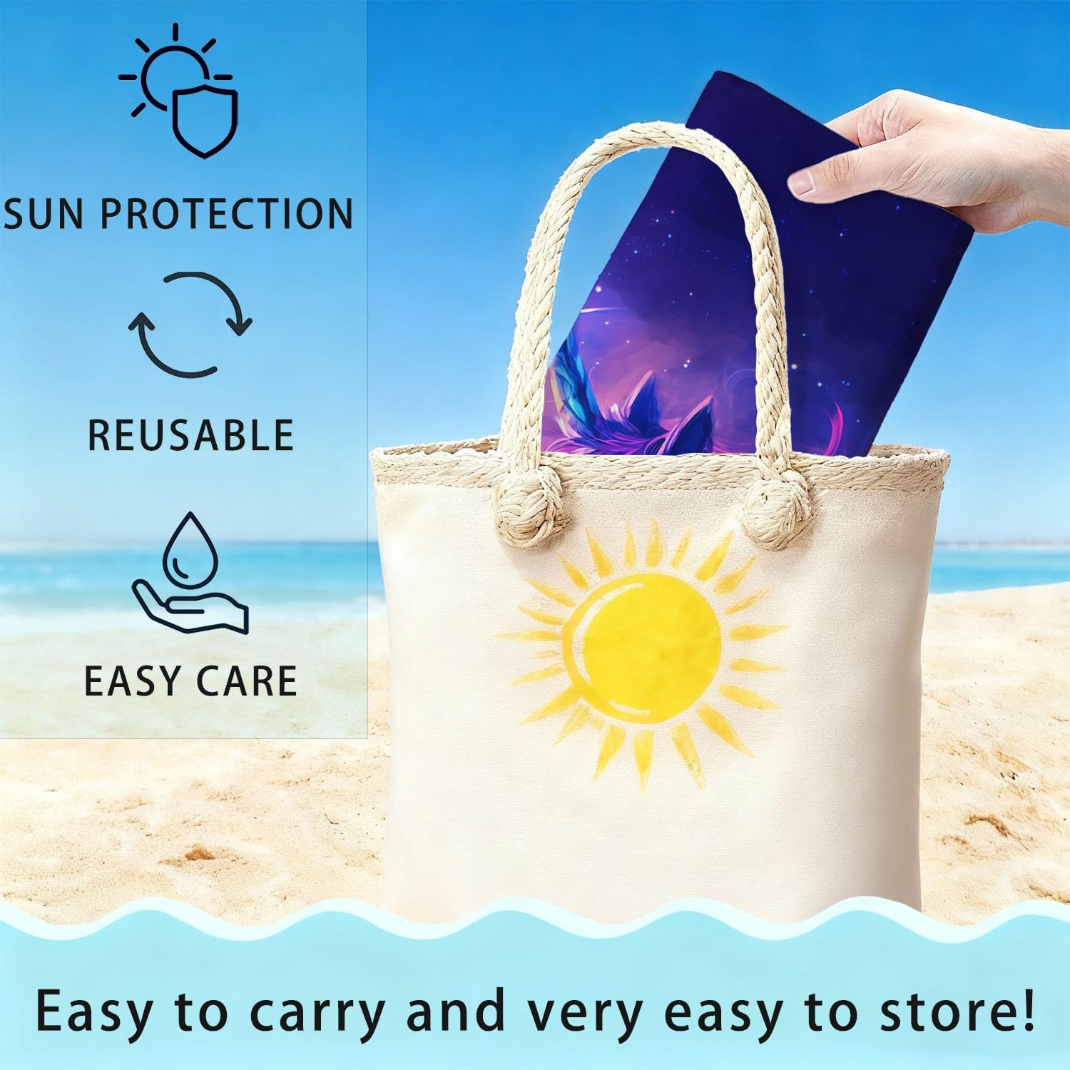 Drap de Plage Anti Sable Sechage Rapide 200 cm x 100 cm Rêveur Fantaisie Serviette de Plage Microfibre Élégant Mystérieux Espace Nébuleuse Animaux Licorne Absorbante Super Couverture de Plage