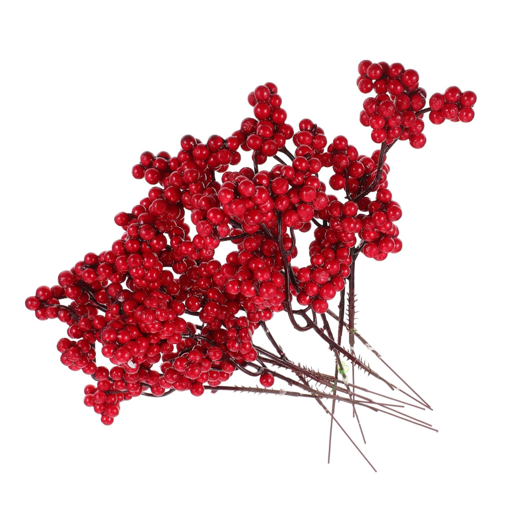 PRETYZOOM 10pezzi Rami di Bacche Natalizie Realistici Bacche Decorazione Simulate Decorazione Ramificate Realistiche Ornamento Fai da Te per Composizione Floreale Materiale in Leggero