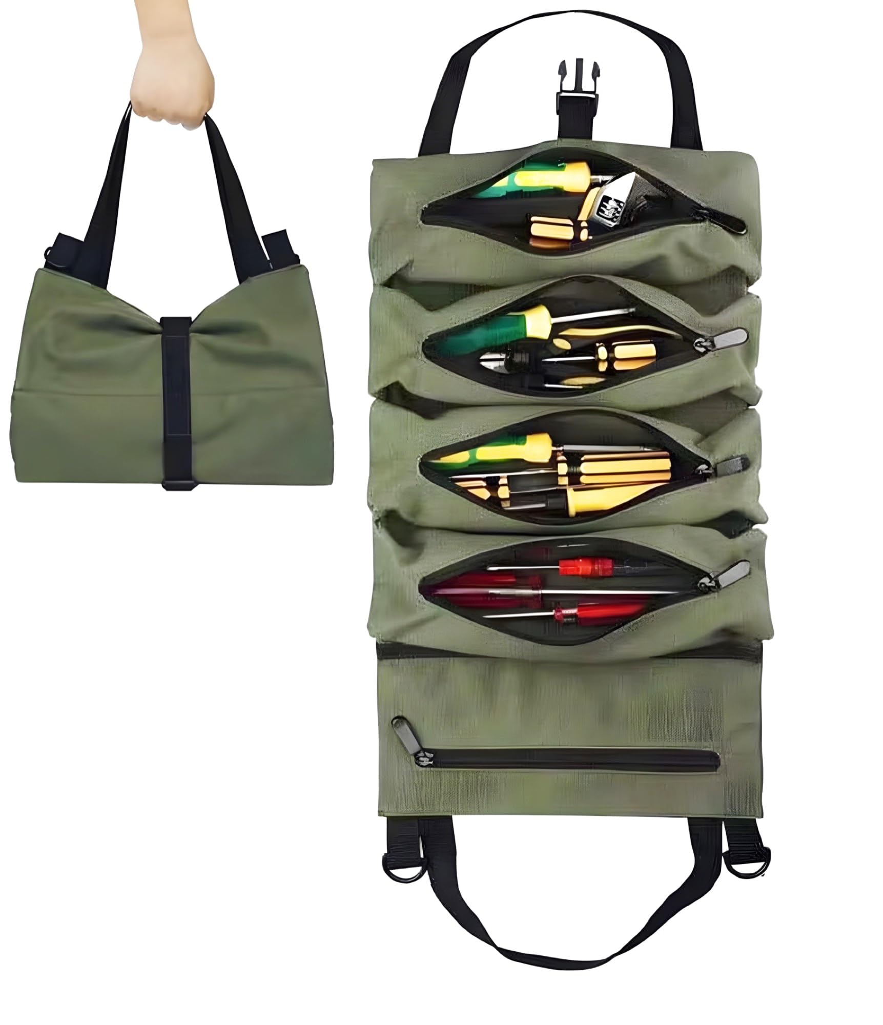 24x7 eMall Tool Bag Roll up Storage For Working Tools Hardware Organizer For Professionals Portable 47cm x 28cm-image-39