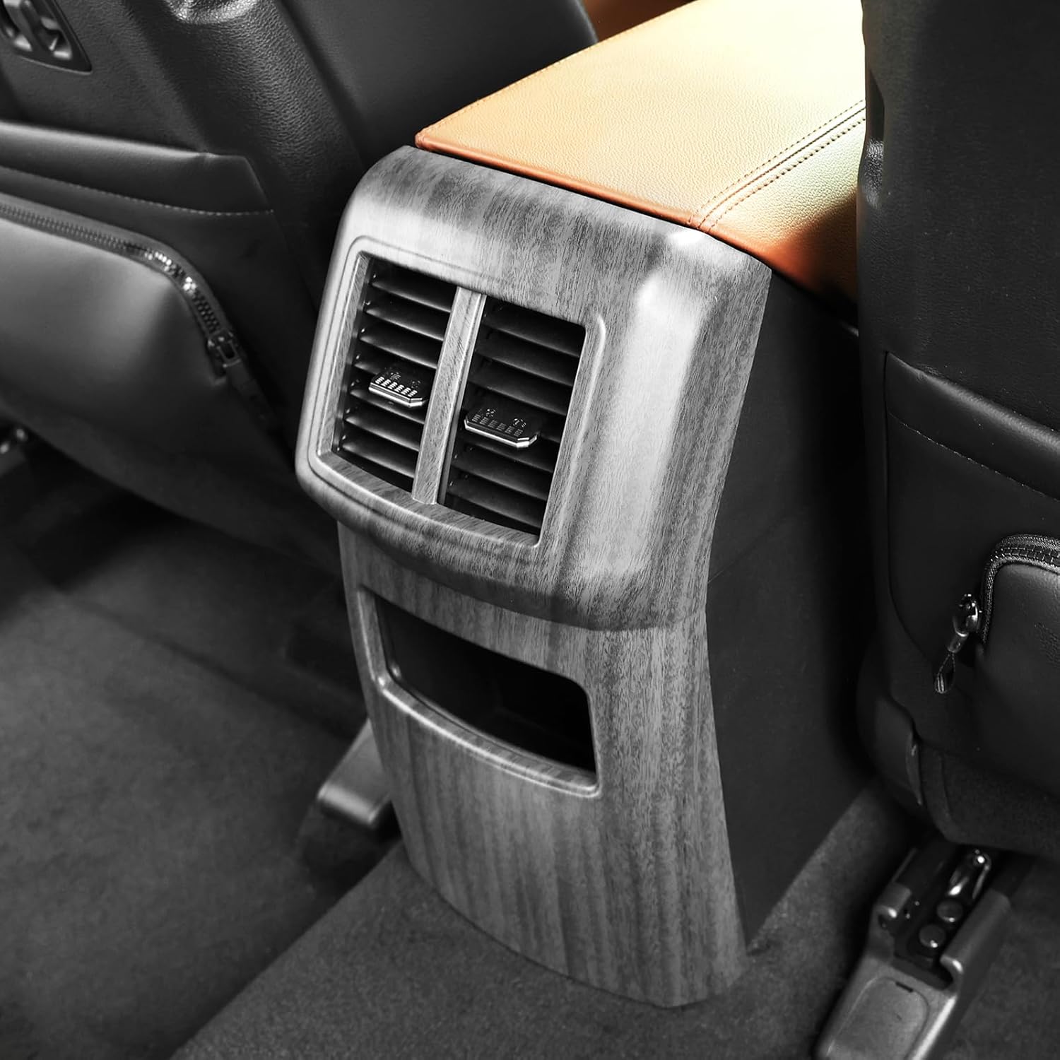 YOUTOOCAR Car Interior Rear Air Condition Vent Outlet Cover Trim Compatible with Kia Sportage 2023-2026 Accessories (Wood Grain)