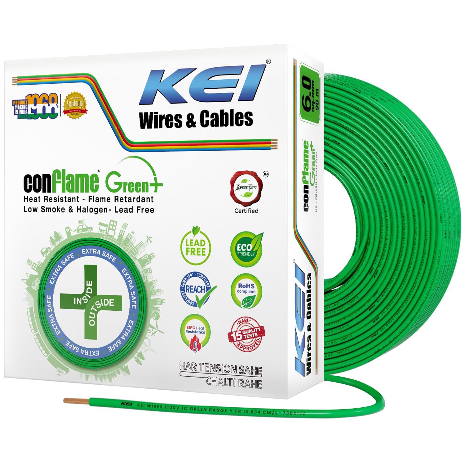KEI Conflame Green Plus Wire - 90m Red -8 KEI Conflame Green Plus Wire - 90m Red -8