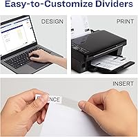 Vista 4 de Avery Separadores Insertables de Solapas Extra Anchas para Carpetas de 3 Anillos, Juego de 5 Solapas, Papel Blanco, Solapas Transparentes, Funciona