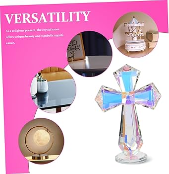 Amazon.com: STOBAZA Crystal Cross Decorative Statue Ornament