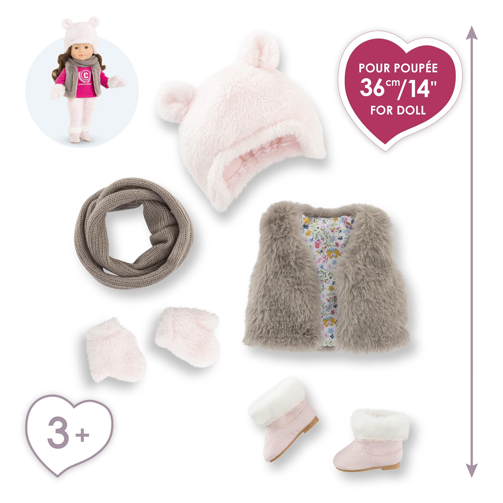 Ma Corolle - Coffret Hiver et Accessoires, vêtements, pour poupée Ma Corolle, 36cm, dès 3 Ans, 9000212840