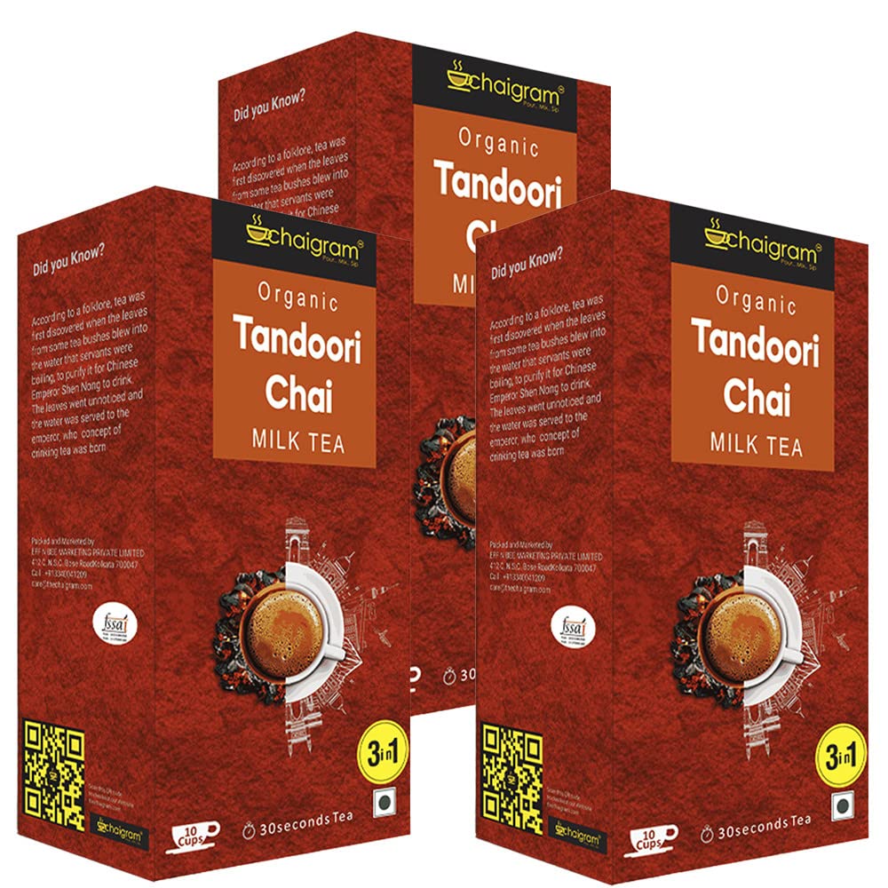CHAIGRAM Combo of Instant Tea Premix (10 Sachets each pack, 10 x 14g =140g) Pack of 3 (Tandoori Tea) (B0B8W58T9N) Amazon Price History, Amazon Price Tracker
