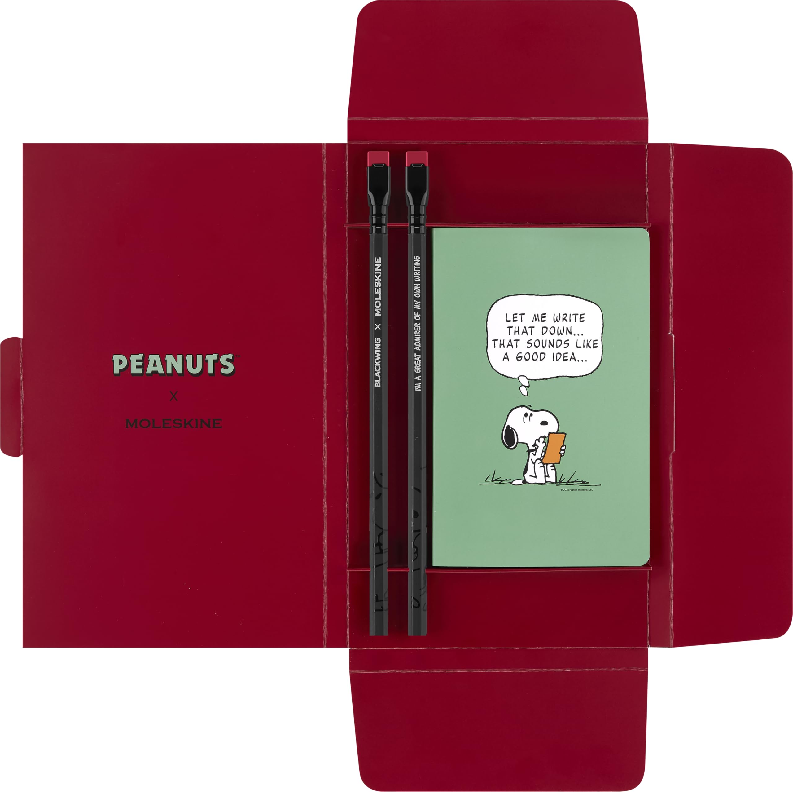 Moleskine Peanuts Sammlerbox limitierte Ausgabe, Notizbuch Hund L/A5, liniert, fester Einband, Cahier L/A5, liniert, weicher Einband, Mäppchen, Sticky Notes