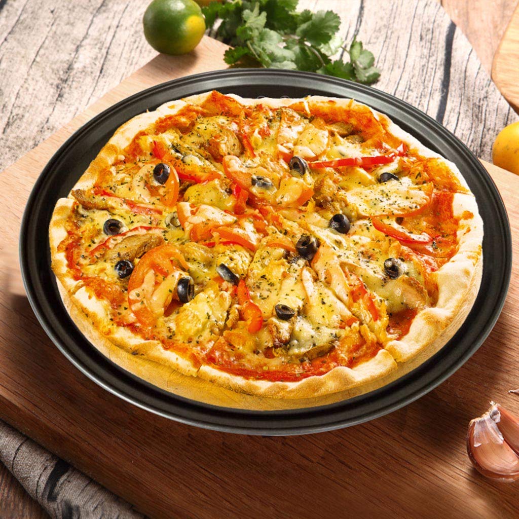 9/10/11/12 pulgadas para hornear pizza agujero acero al carbono antiadherente herramientas de cocina cocina panqueques horno accesorios