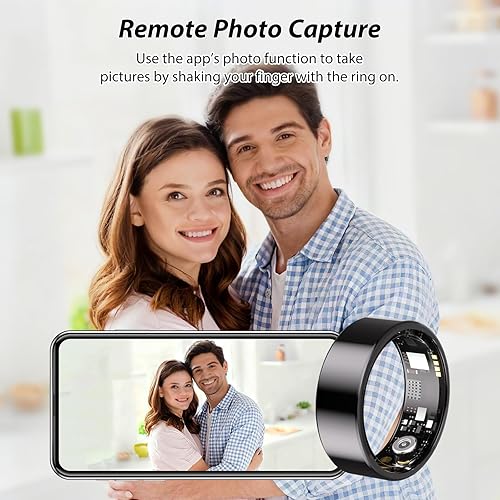 Miniatura 6 de Anillo inteligente para mujeres y hombres, anillo de fitness con frecuencia cardíaca, oxígeno en sangre, presión arterial, rastreador de sueño,