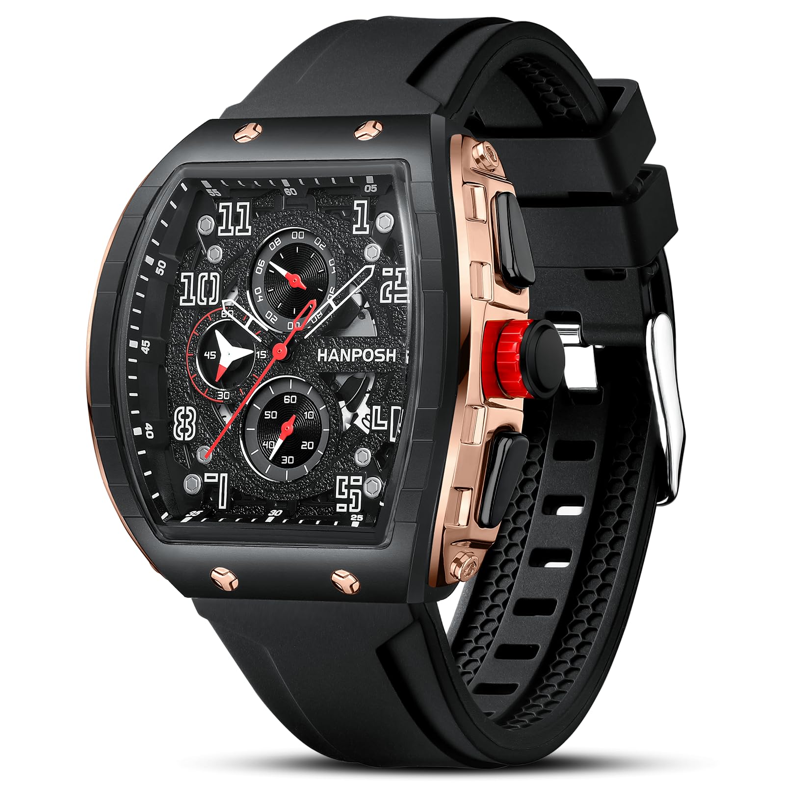 LN LENQIN Montres pour Hommes Montre Le chronomètre pour Hommes 30m Montres de Poignet Militaire imperméables avec rétroéclairage/Alarme/minuterie/Date