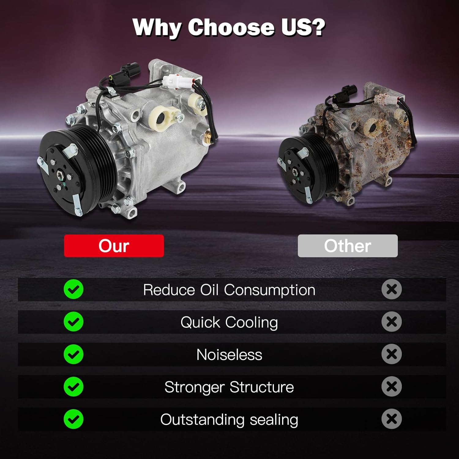 cciyu Air Conditioning Compressor for Mitsubishi Eclipse Endeavor Galant 1.5L 3.8L 2004-2012 Replaces AC Compressor for Car