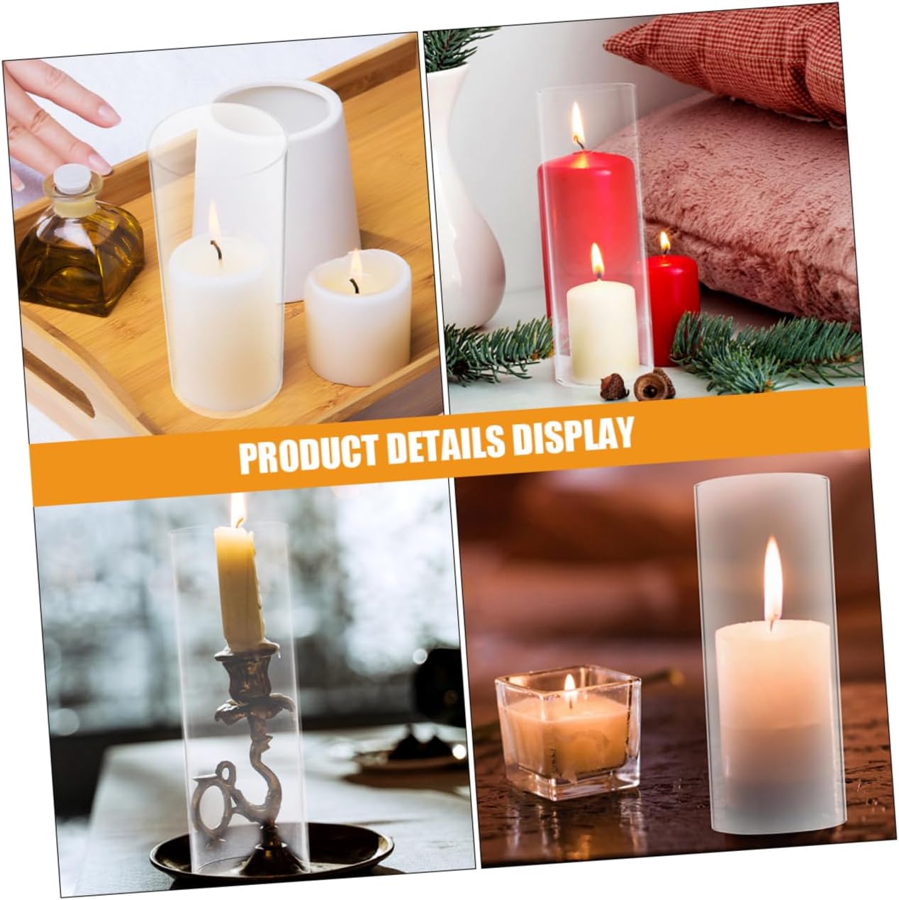 Bottomless Candle Holder Transparent Glass Tube Design for Open Flame Candles Vintage Home Decor Handmade Quality Wind