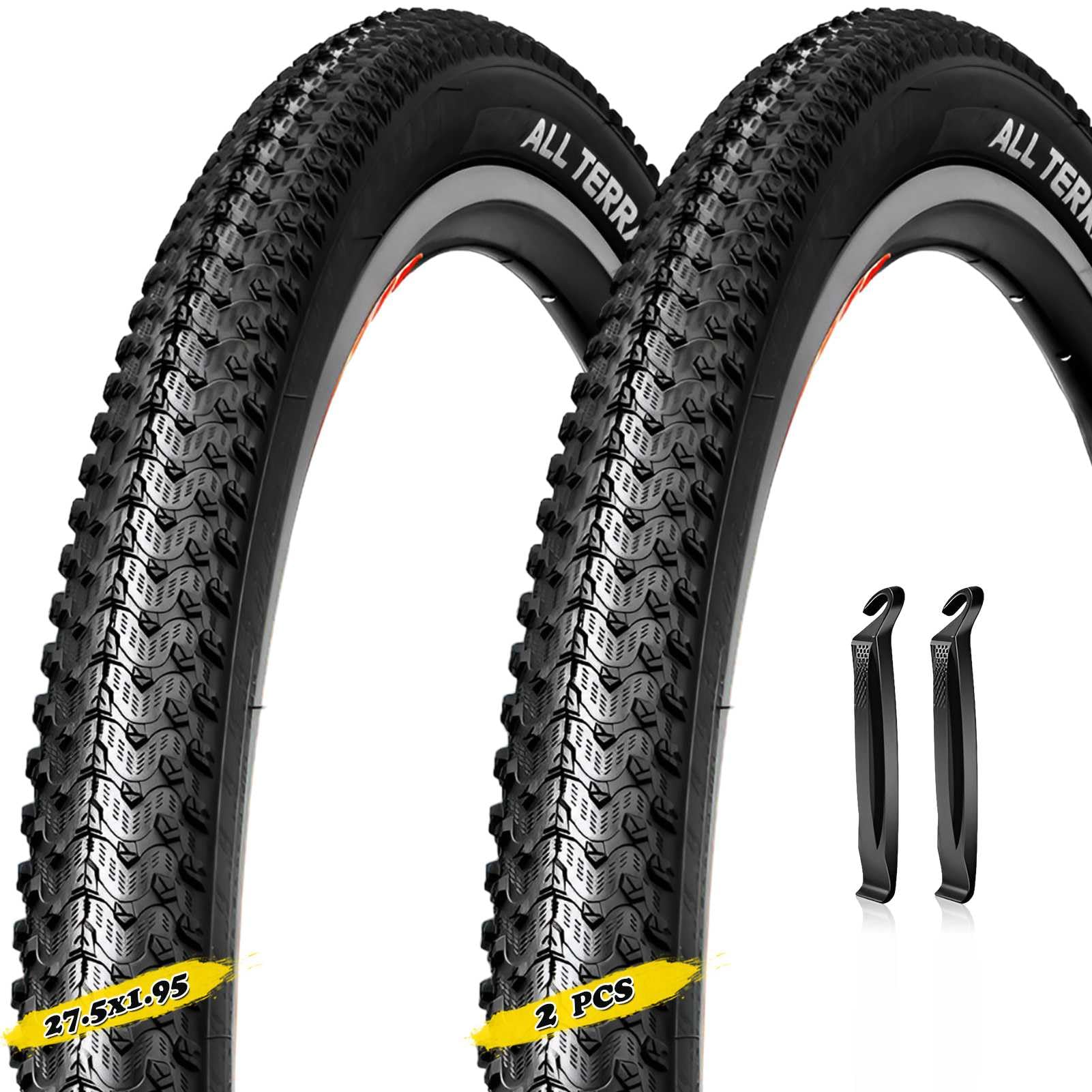 27,5 1,95 Opona, 27,5 x 1,95 Opony rowerowe terenowe Opony odporne na zużycie Rower MTB 27,5 x 1,95 Opony miejskie, 27,5 cala Opony rowerowe, czarne 40-65 PSI