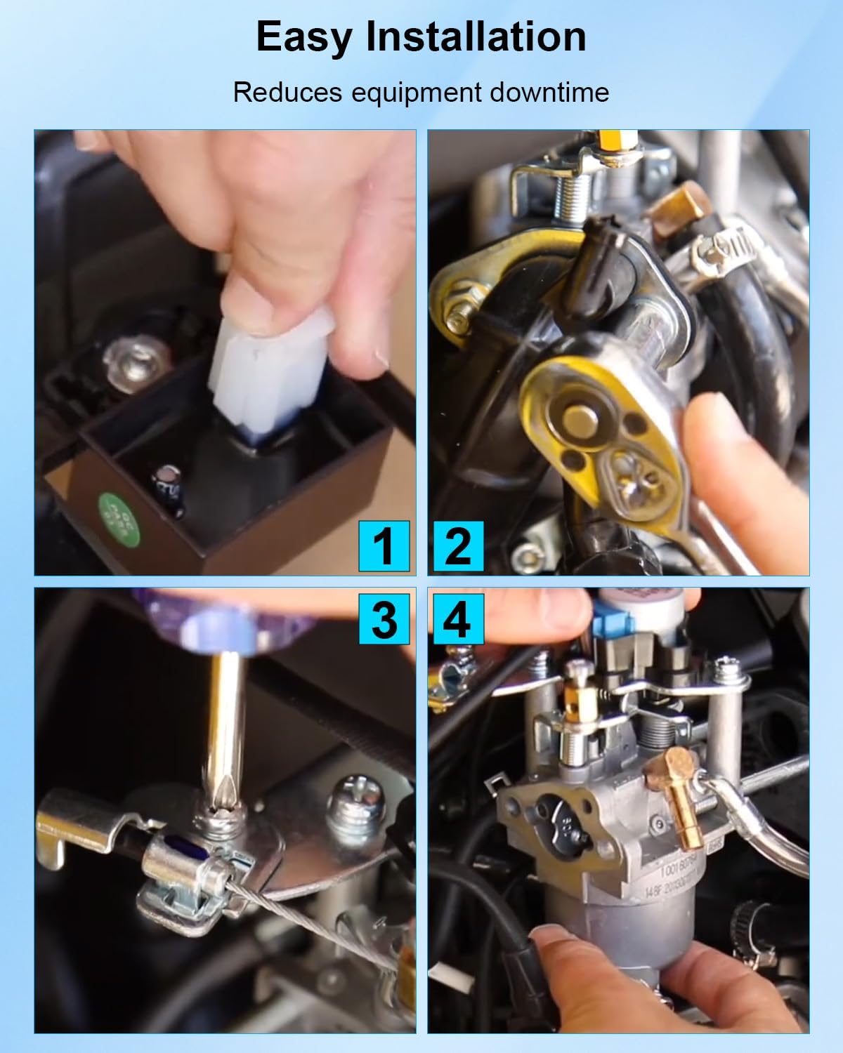 100160764 Carburetor Kit with Gasket and Spark Plug Fit for Champion 2500W 201122 200961 200962 Dual Fuel Inverter Generator